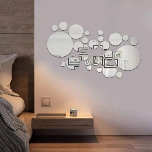 round shape acrylic ring mirror wall decor