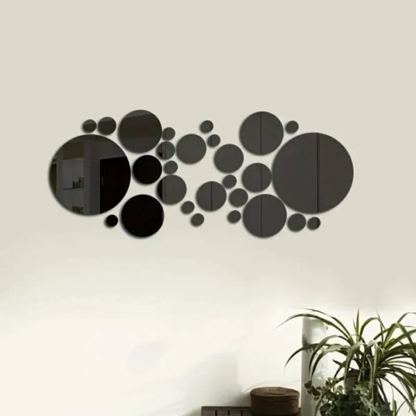 round shape acrylic ring mirror wall decor - Image 2
