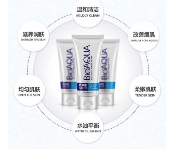 bioaqua anti acne cleanser for removal of acne - 100ml - Image 4