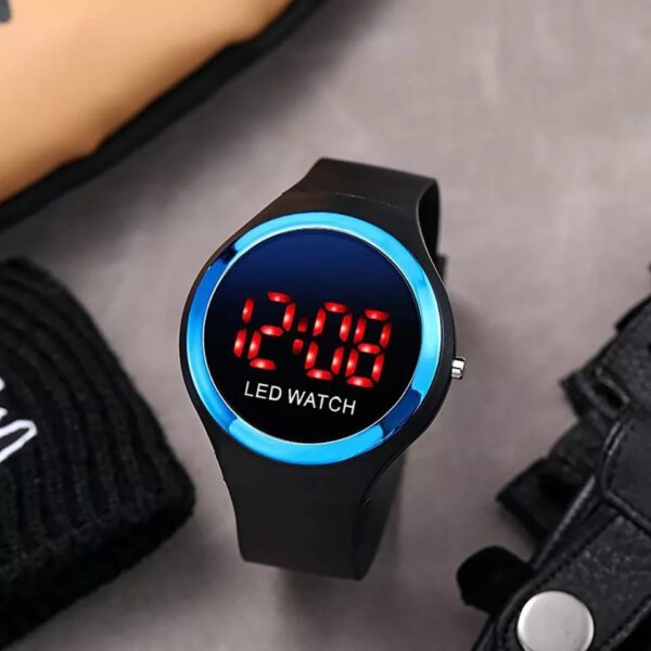 digital led smart round shape watch round colorful ring led watch led digital watch(random color) - Image 3