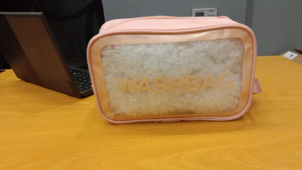 travel cosmetic washbag clear case  large capacity portable cosmetic makeup pouch ( random color) - Image 3
