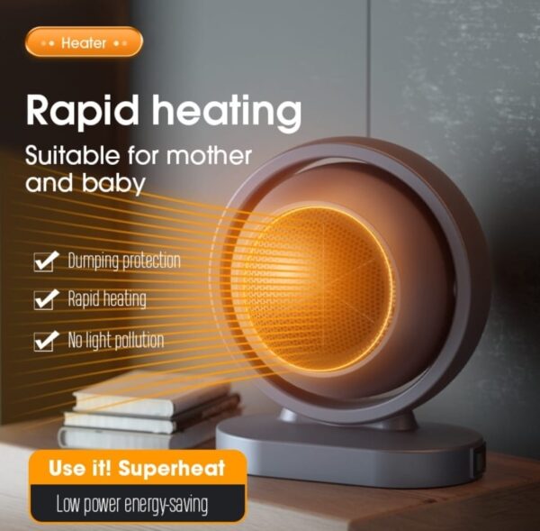 mini electric heaters warmer wind portable 380w heating intelligent air fan heater desktop blower (random color)