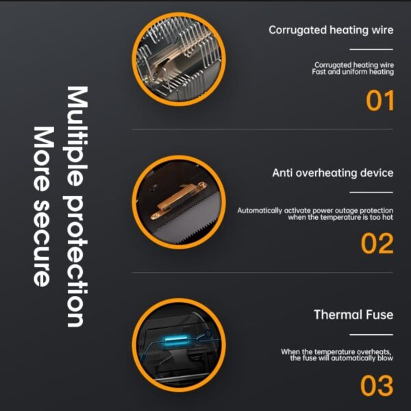 mini electric heaters warmer wind portable 380w heating intelligent air fan heater desktop blower (random color) - Image 4