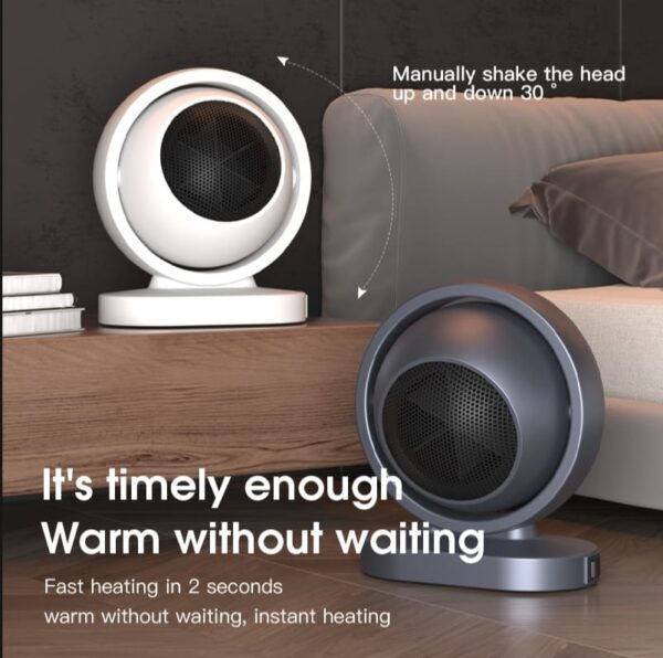 mini electric heaters warmer wind portable 380w heating intelligent air fan heater desktop blower (random color) - Image 6
