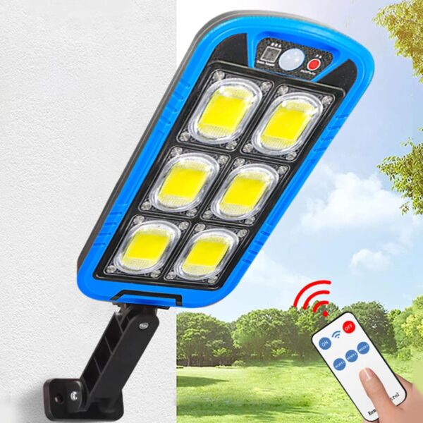 solar street cob light with sensor zb-150b | motion sensor security streetlights for parking lot – remote control - Image 4