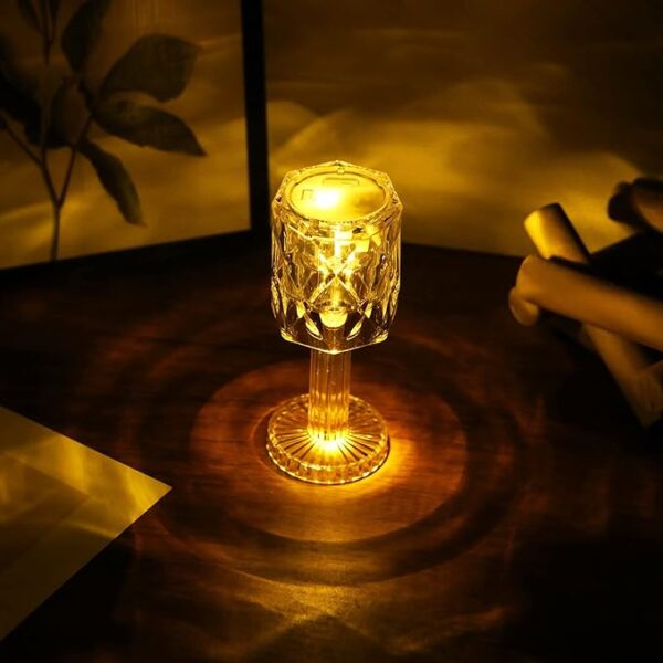 mini light for indoor decoration crystal lamp, clear plastic protection led crystal lamp cafe bar bedroom (warm)
