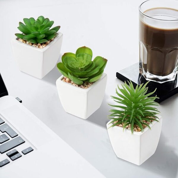 mini plant artificial flowers decoration | artificial plants ball for home (1 pc square shape) - Image 6