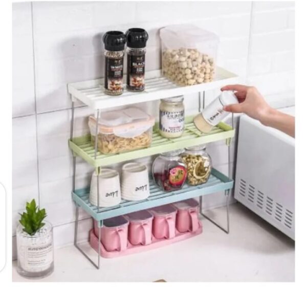 folding stack up shelf for spice jars cabinet shelves foldable shelf stand spice jars rack cupboard storage support kitchen accessories pantry organizer - Image 5