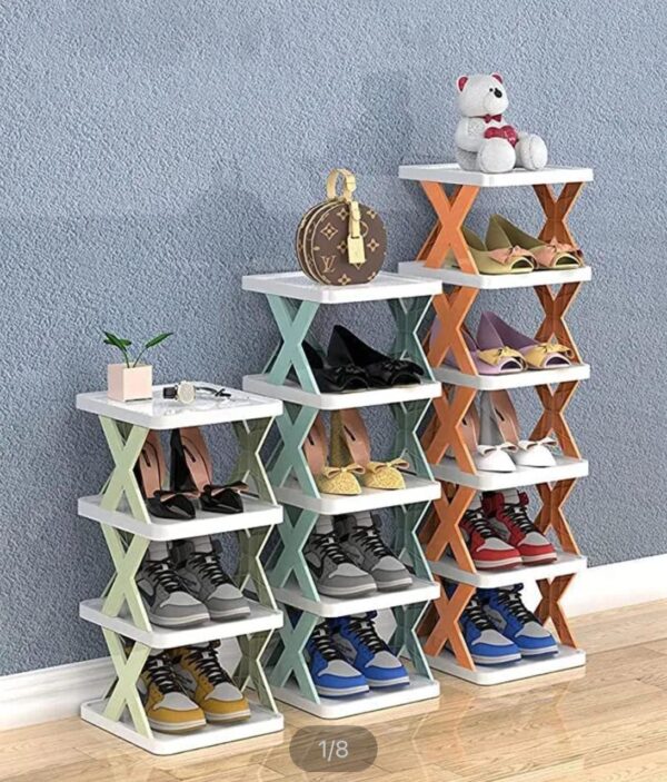 new arrival stackable shoe rack multi-layer storage shoes shelf box plastic space saving cabinet shoes organizer for entry (random color) - Image 7