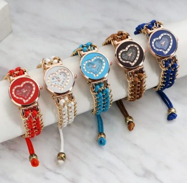 girl stainless steel bracelet stylish watch (without box)