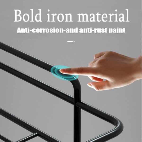 kitchen bathroom corner metal rack shelf new design with hook - Image 3