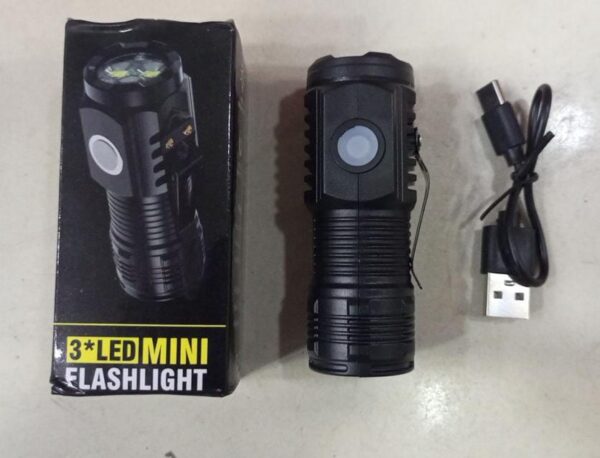 mini flashlight flash super power waterproof camping light / pocket flashlight with clip usb rechargeable powerful flashlight - Image 3