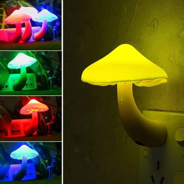 mushroom shape led night light | flower lamp bedroom baby room lamps for family, friend or kids gifts (random colors)