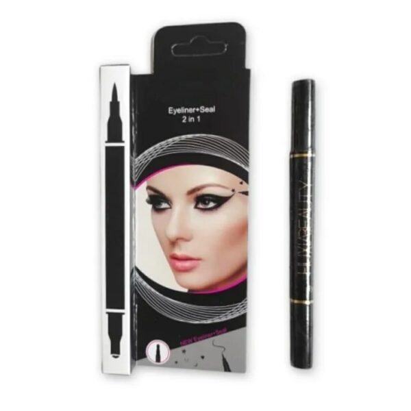 2 in 1 double-ended waterproof liquid eyeliner + seal (black) - Image 3