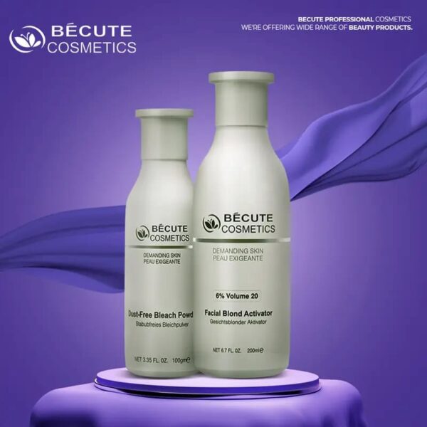 becute whitening & brightening skin polisher with activator - volume 20% activator (200ml) - dust-free blonder (100gm)