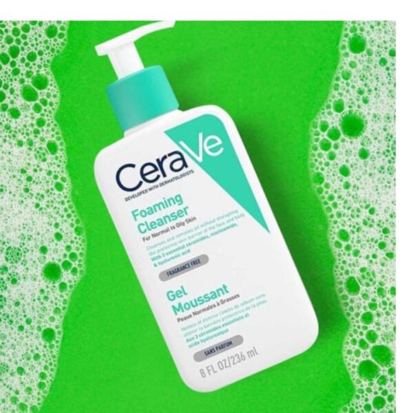 cerave smooth texture foaming cleanser for all skin type - 236ml