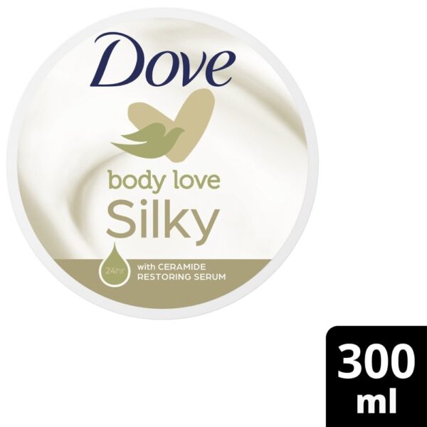 dove silky moisturizing body cream (300 ml) - high nutrients and rich essential oils - Image 3