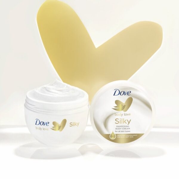 dove silky moisturizing body cream (300 ml) - high nutrients and rich essential oils