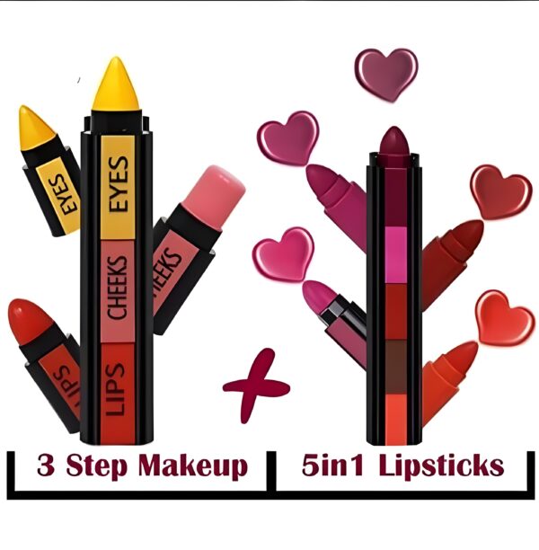 8 in 1 makeup deal - 5 in 1 lipstick - 3 in 1 lip pen - Image 2