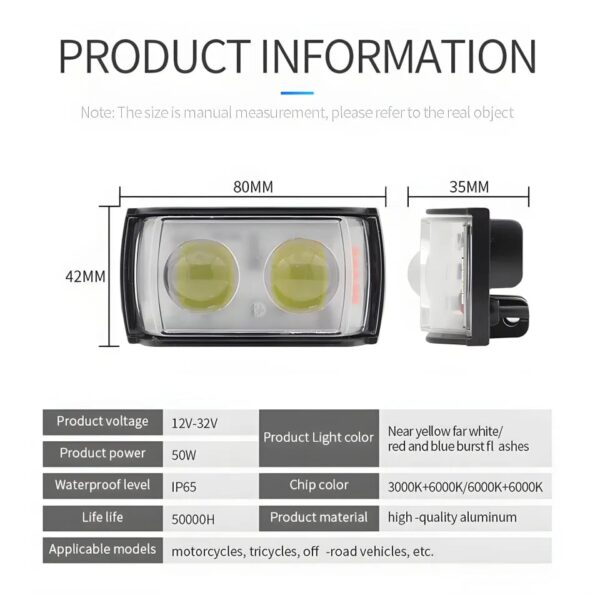 2 lens dolphin projector led light for bikers and cars (1 pc) - Image 5