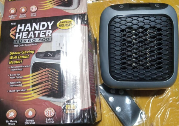 800w space heater digital electric heater wall outlet plug small fan home warmer - Image 9