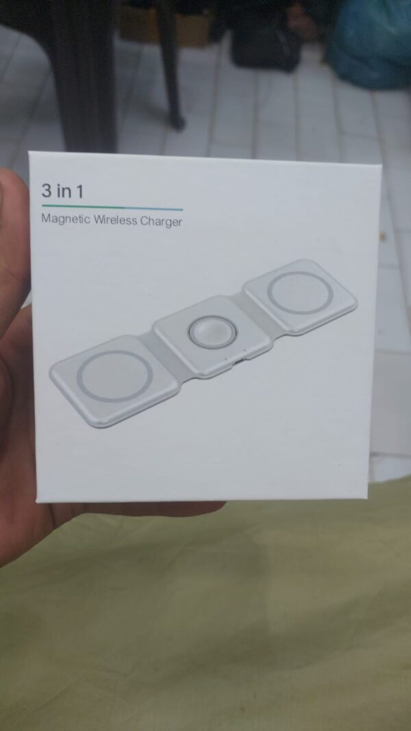 15w 3 in 1 magnetic wireless charger phone induction fast charging stand for phone - Image 2