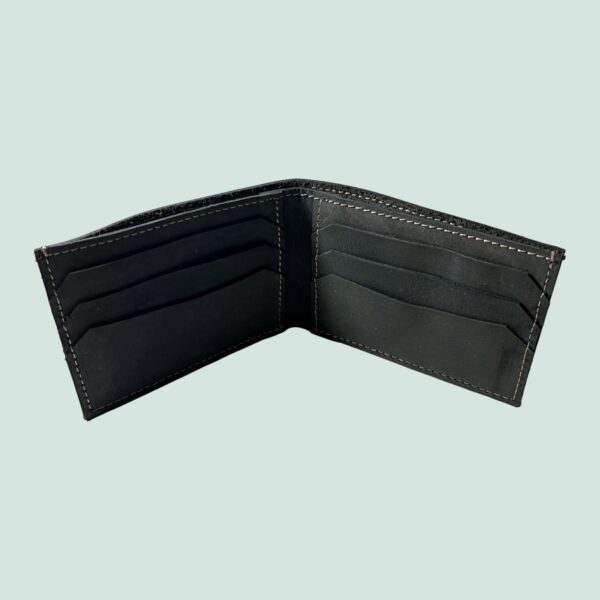 neubic cow leather plain wallet men short wallet purse small vintage wallets card holder ( black ) - Image 2