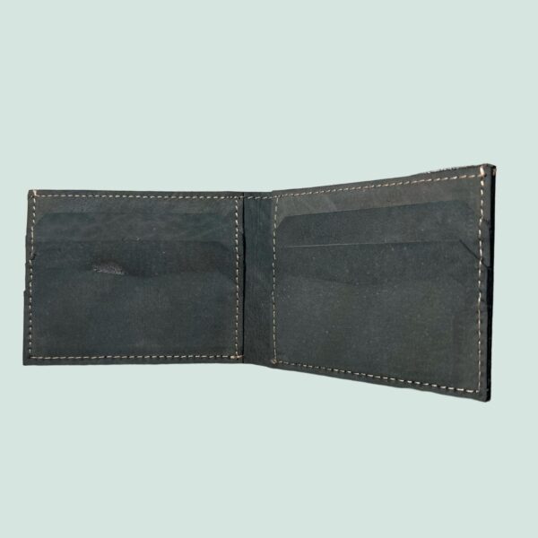 neubic cow leather plain wallet men short wallet purse small vintage wallets card holder ( black ) - Image 3