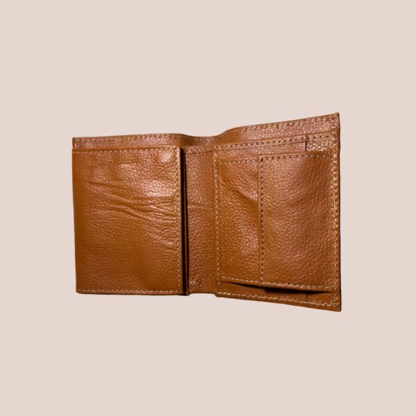 cow leather texture wallet men short wallet purse small vintage wallets card holder ( brown ) - Image 3