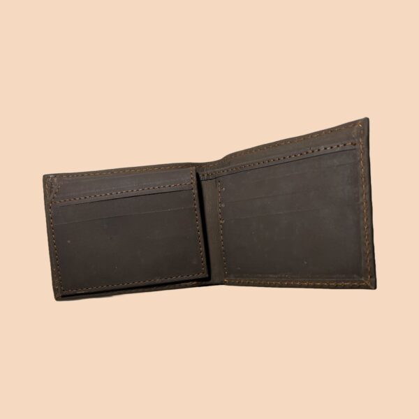 cow leather plain men short wallet purse small vintage wallets card holder (brown) - Image 2