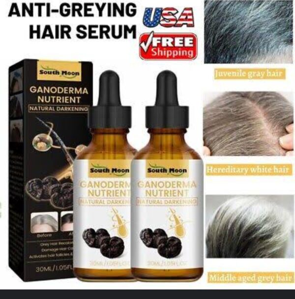 natural gandoderma anti greying hair darkening serum for your hair care nutrient natural darkening - Image 4