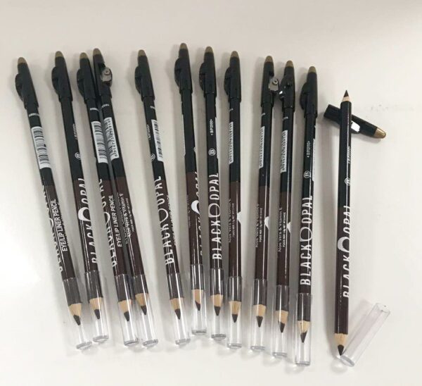 2 in 1  blk/opl eye pencil with sharpener, makeup smooth cosmetic beauty eyebrow tool
