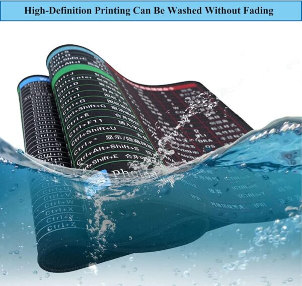 shortcut keyboard mat (30*80cm) office software shortcuts pattern, extended computer mouse pad desk mat for gamer, office, home - Image 5