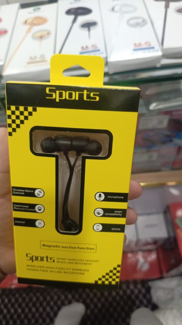 sports sound stereo wireless bluetooth headphones with mic (random color) - Image 2