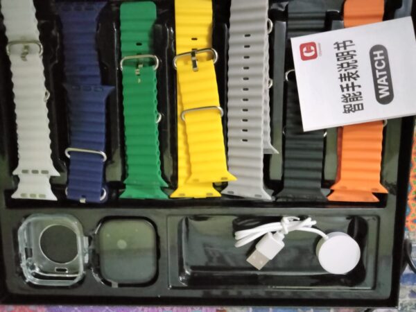 7 in 1 ultra smart watch ultra metal straps with multiple features (random color) - Image 4