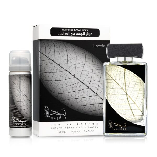 lattafa najdia perfume for unisex 100ml (with small body spray)