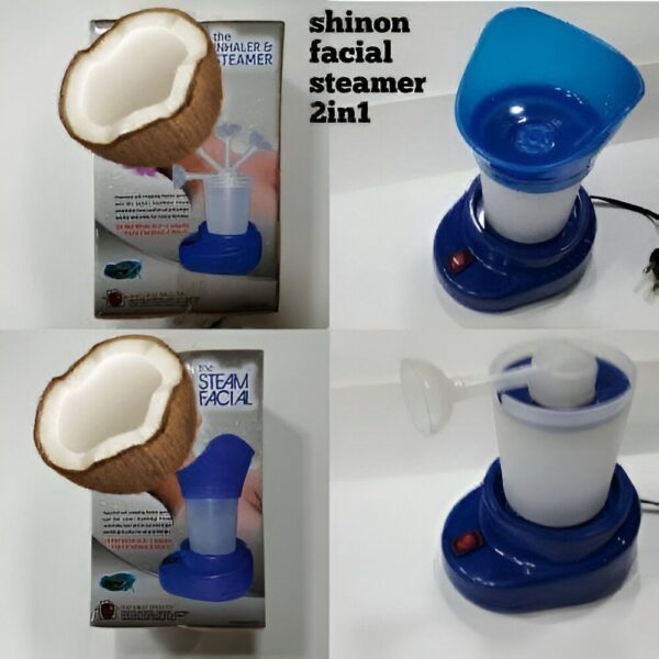 2 in1 facial steamer inhaler machine for block nose and facial usage with inhaler cap with box packing