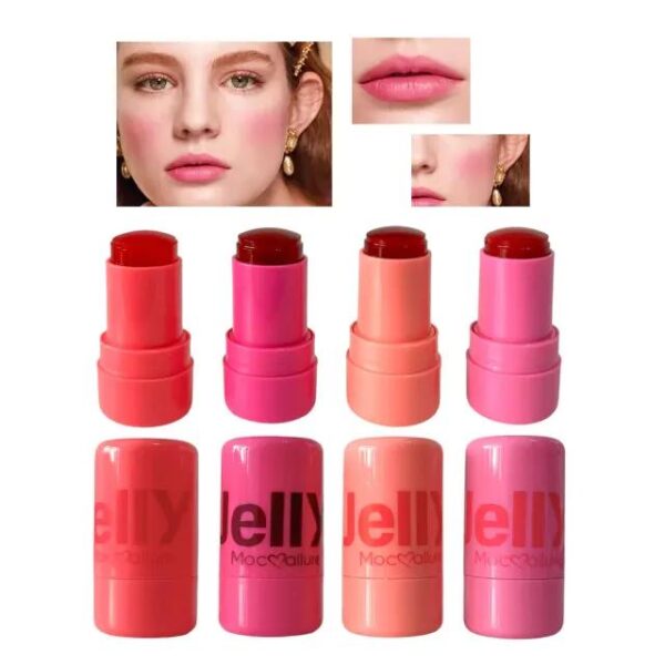 mocallure jelly blush stick rouge cream shimmer blusher stick monochrome blush mud matte moisturizing makeup lip tint cheek - Image 3
