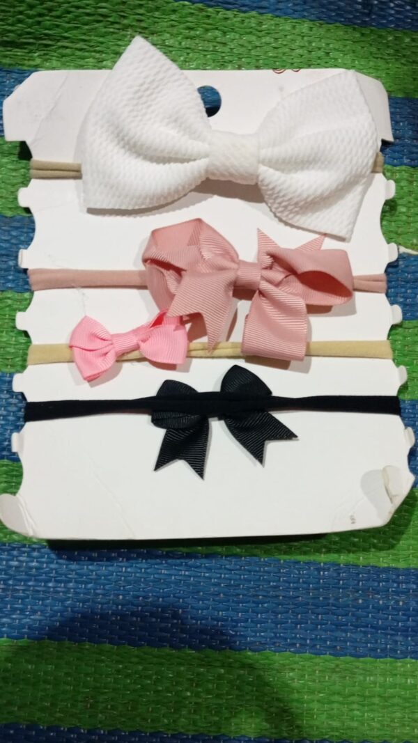 (nw000161) (pack of 5) hair bows headbands / butterfly bow elastic headband for baby girls