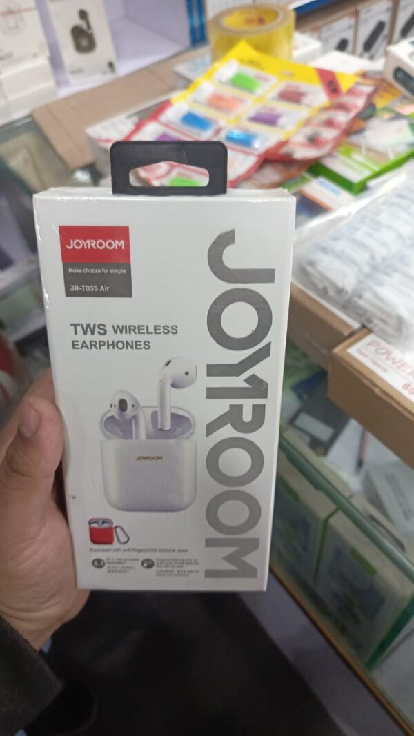 joyroom airpods 3 jr-t03s plus – wireless earbuds with hifi sound and long battery life – white color – wireless earphones - Image 3