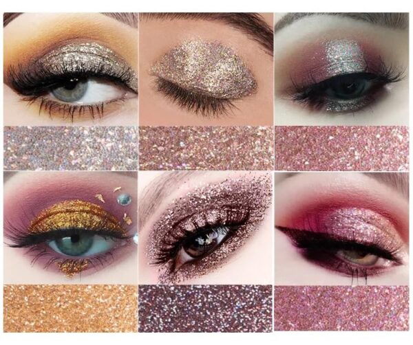 shimmer glitter eyeshadow glitter powder set face & eye high pigmented (random color)) - Image 3