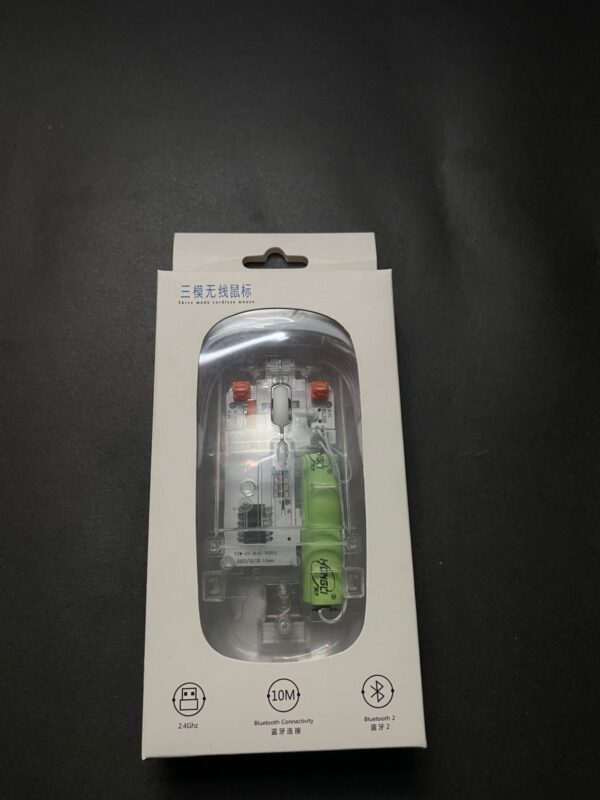 rgb wireless transparent mouse dual-mode rechargeable mouse with led lights - Image 7