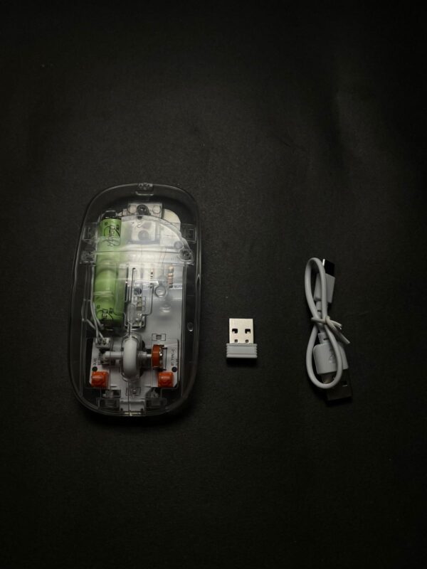 rgb wireless transparent mouse dual-mode rechargeable mouse with led lights - Image 10