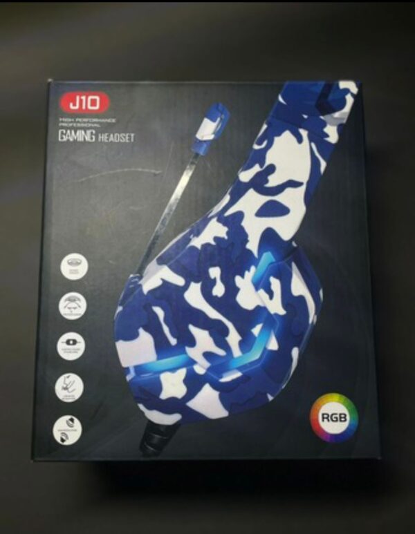 j10 gaming headphones gaming headset ultra flexible led stereo surround headphone white color - Image 9
