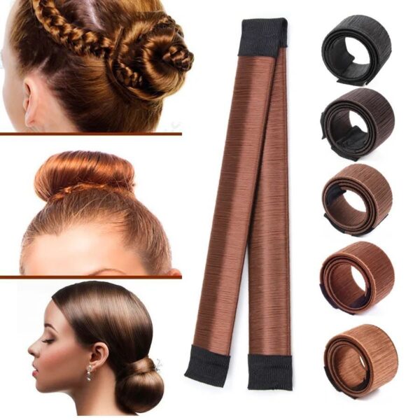 beautiful  french braid hair ladies bun making tool / hair styling french twist magic bun hair maker
