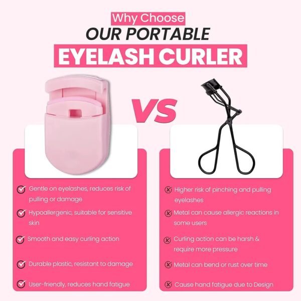 2-in-1 eyelash curler for all eye shapes – professional lash curler for natural lift & curl - Image 4