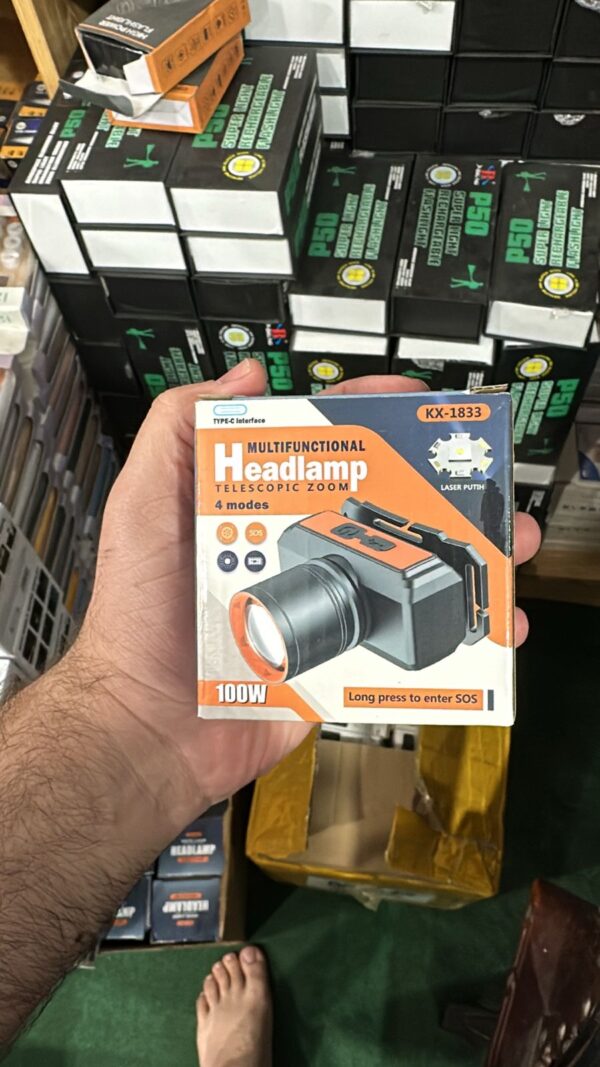 powerful 100w kx-1833 headlamp – 4 modes with telescope zoom for ultimate outdoor performance - Image 3