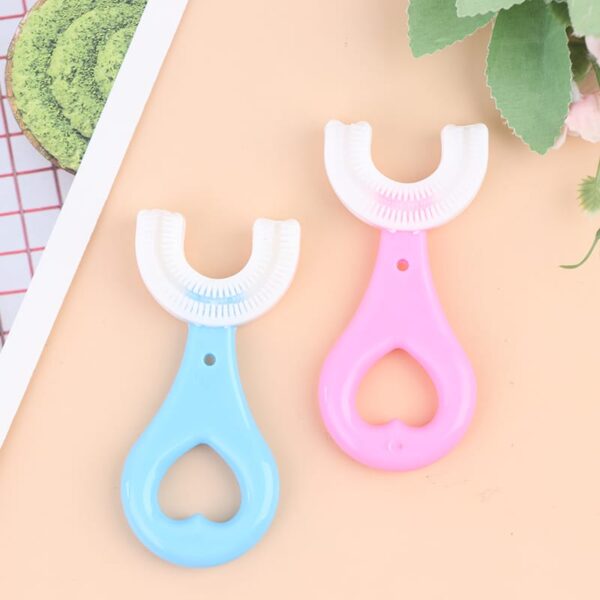 360 degree u-shaped baby toothbrush children child toothbrush teethers baby brush silicone kids teeth oral care cleaning (random color) - Image 2