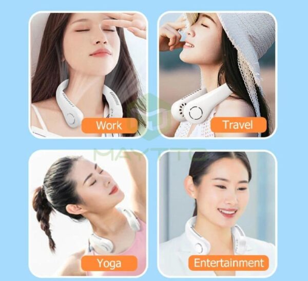 surroundfan new portable bladeless neck fan – foldable, hands-free cooling for travel & sports ( random color ) - Image 3