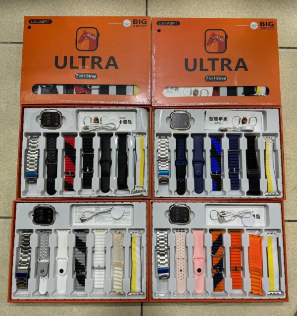 laxasfit 7 in 1 ultra latest model smart watch(random color) - Image 2